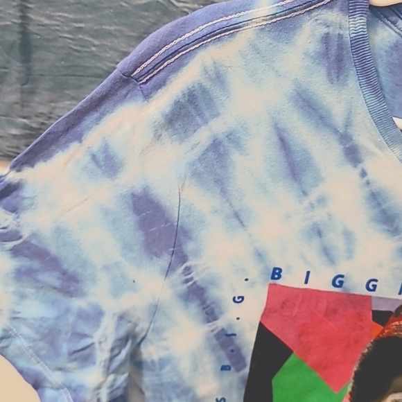 Custom Biggie Smalls Graphic T with Royal Blue Tie Dye - Picture 4 of 8